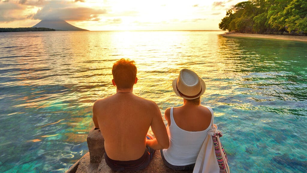 enjoying a view of the ocean