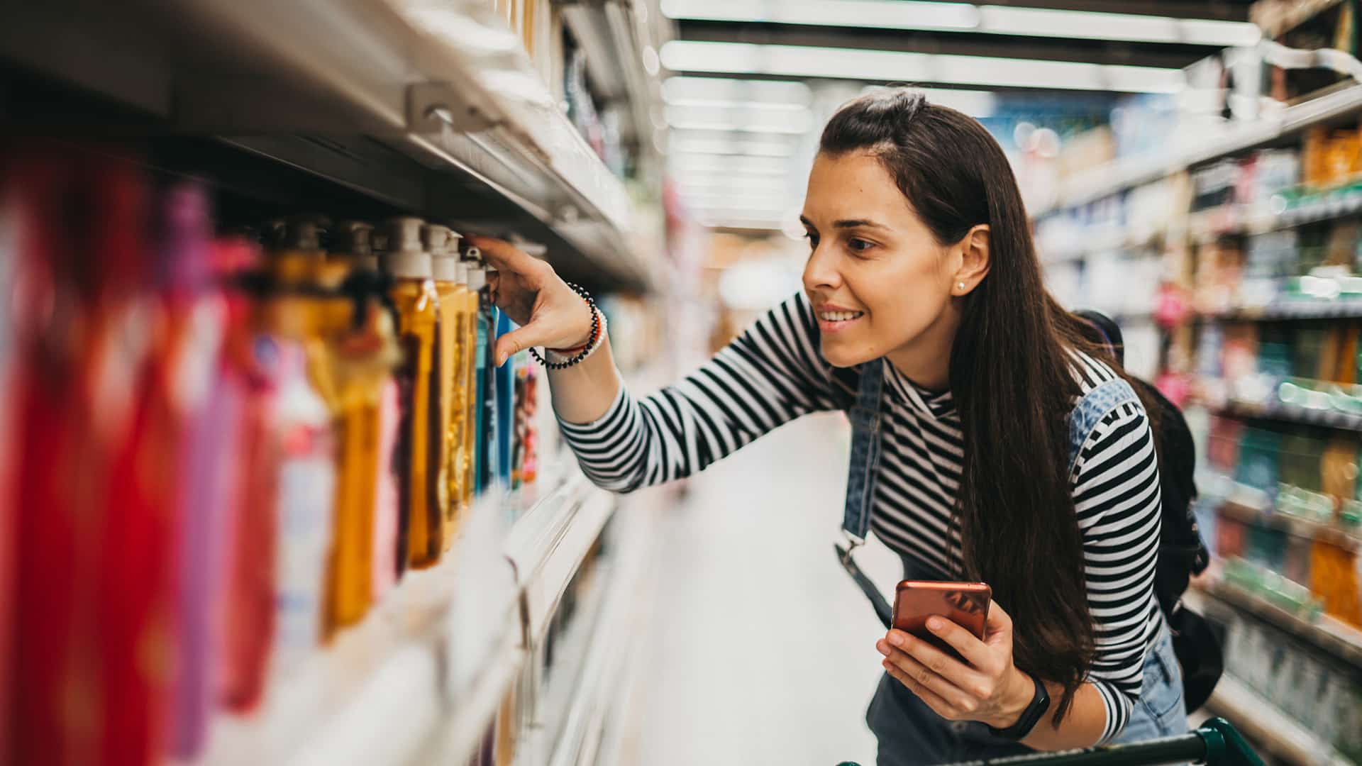 woman shopping for household cleaners