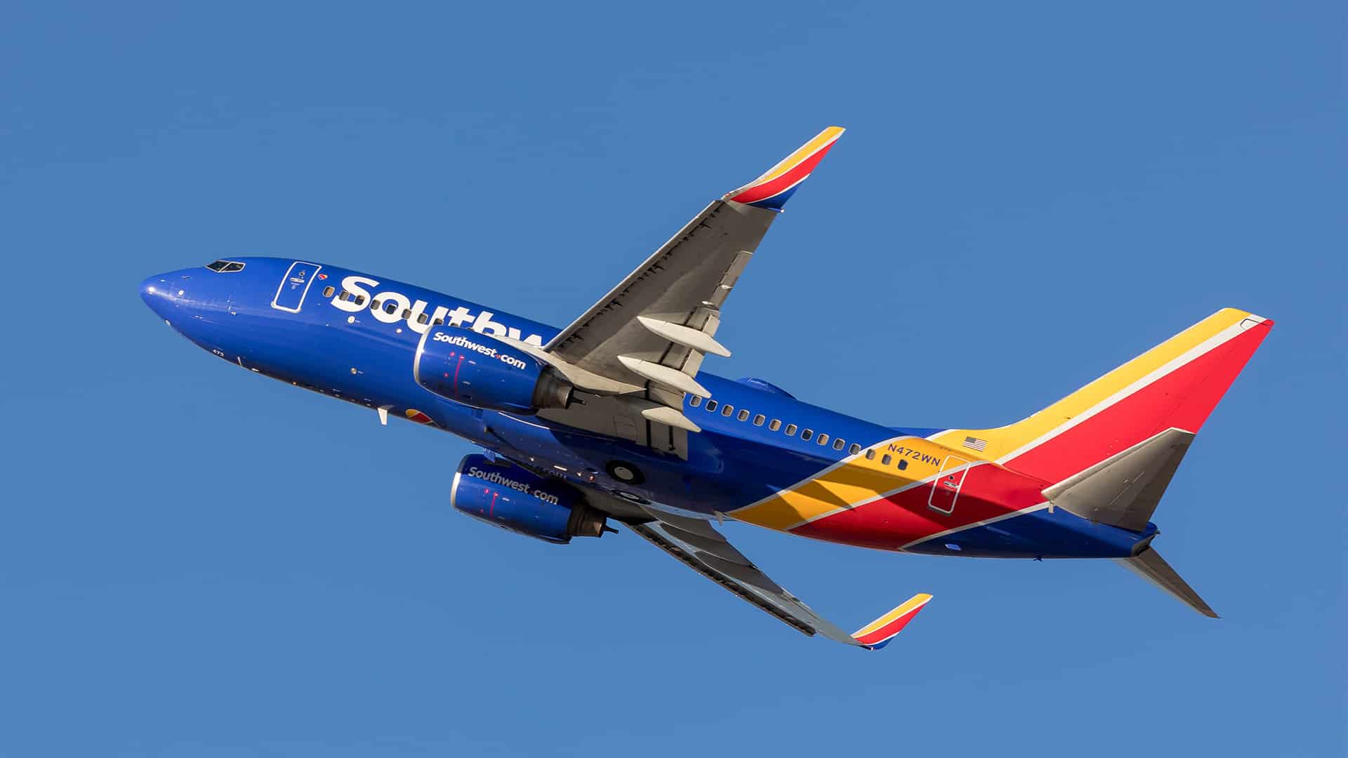 Southwest plane in the air