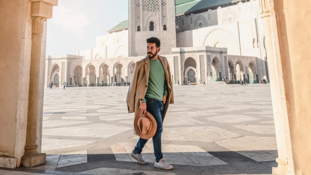 man exploring Morocco