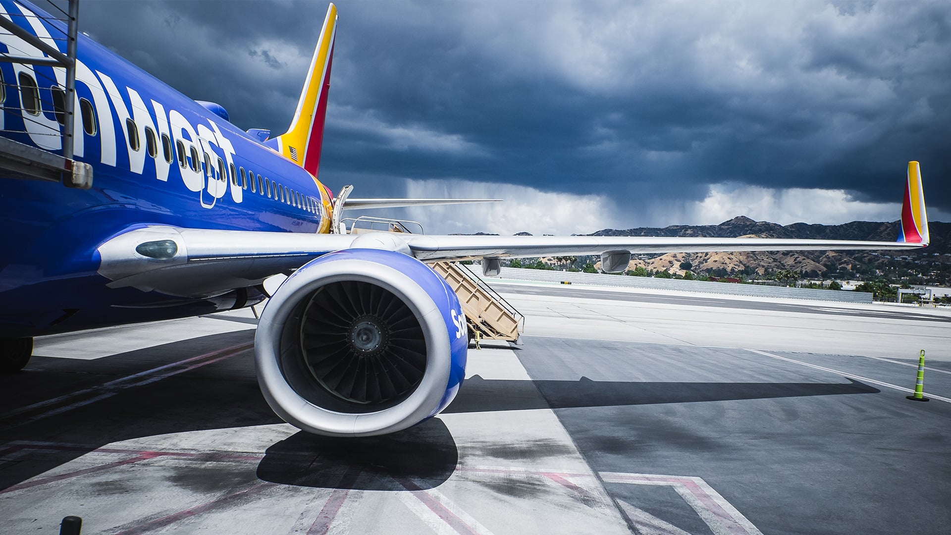 southwest plane on tarmac