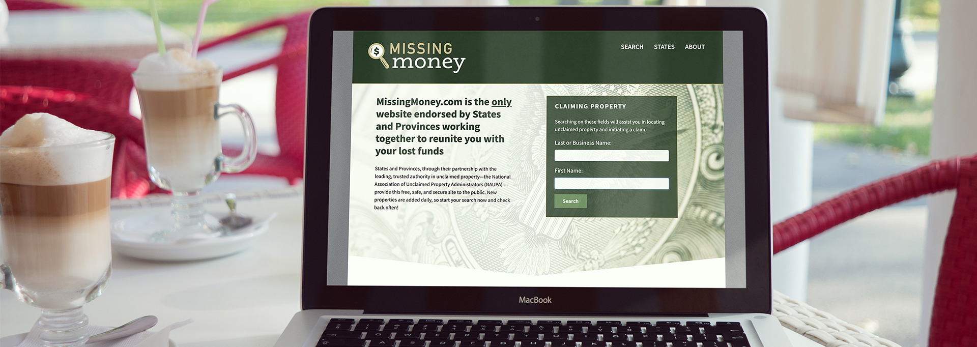 unclaimed money on computer screen