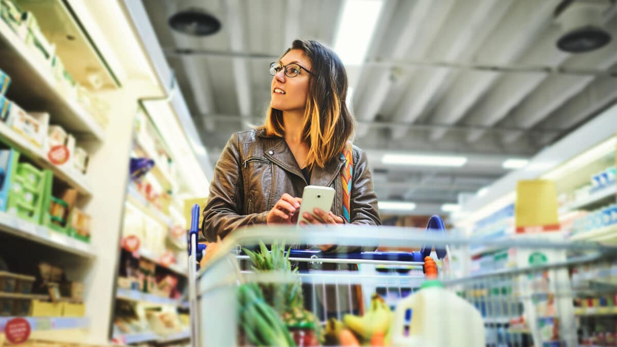 woman shopping in grocery store