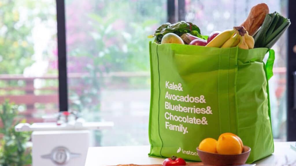 instacart groceries in bag