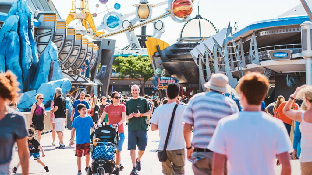 crowd at Disney World