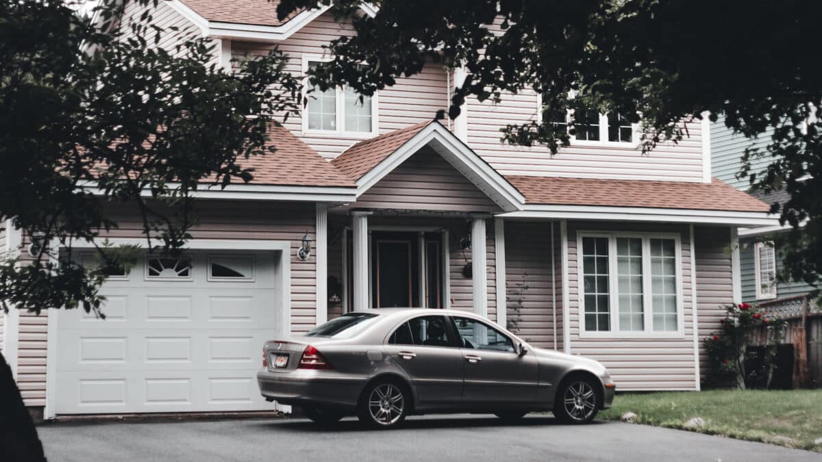 car parked in front of home