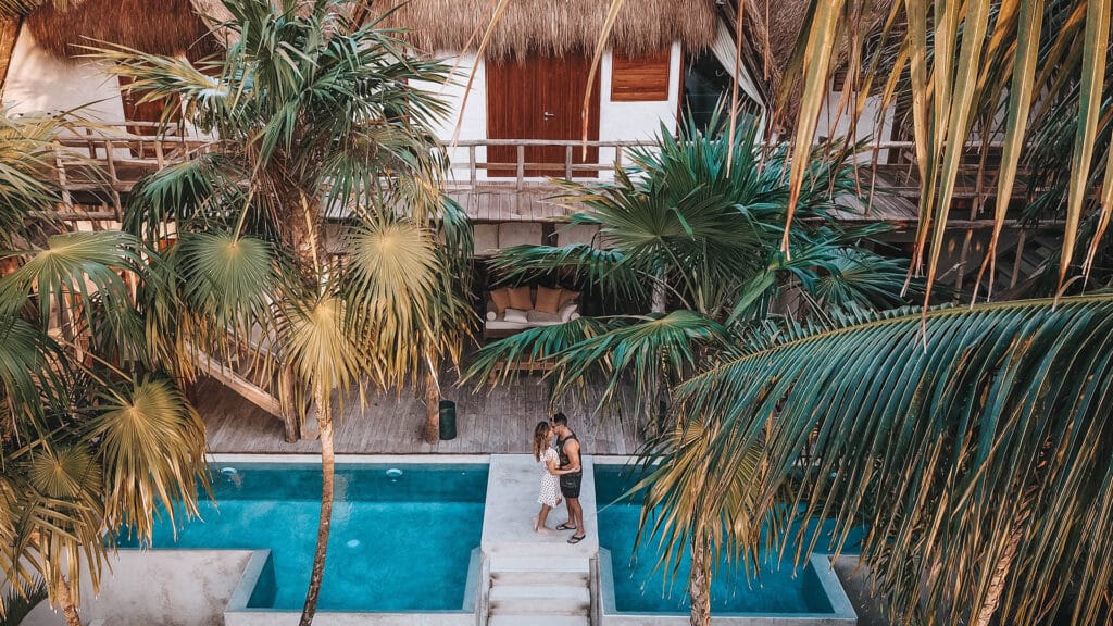 couple at fancy hotel