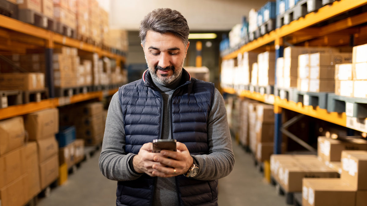 small business man on cell phone