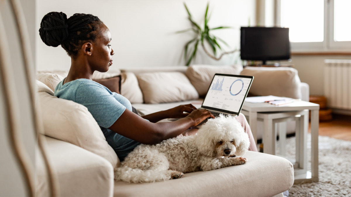 woman working from home