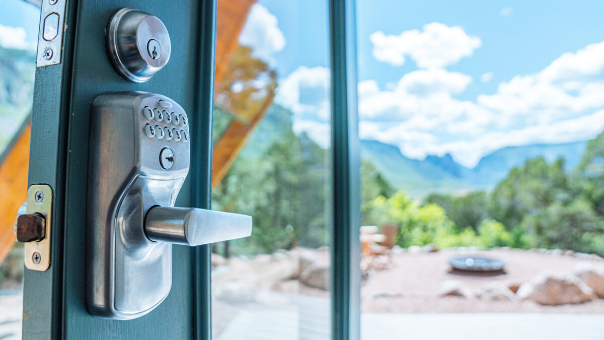 open door at vacation rental