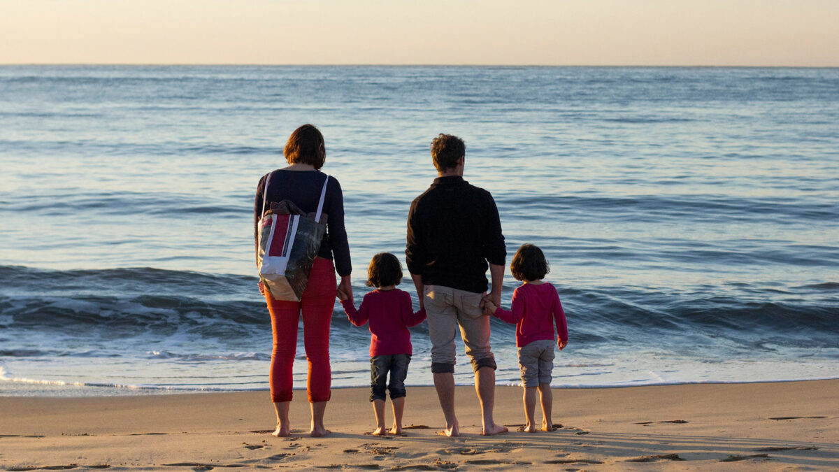 family vacation at beach