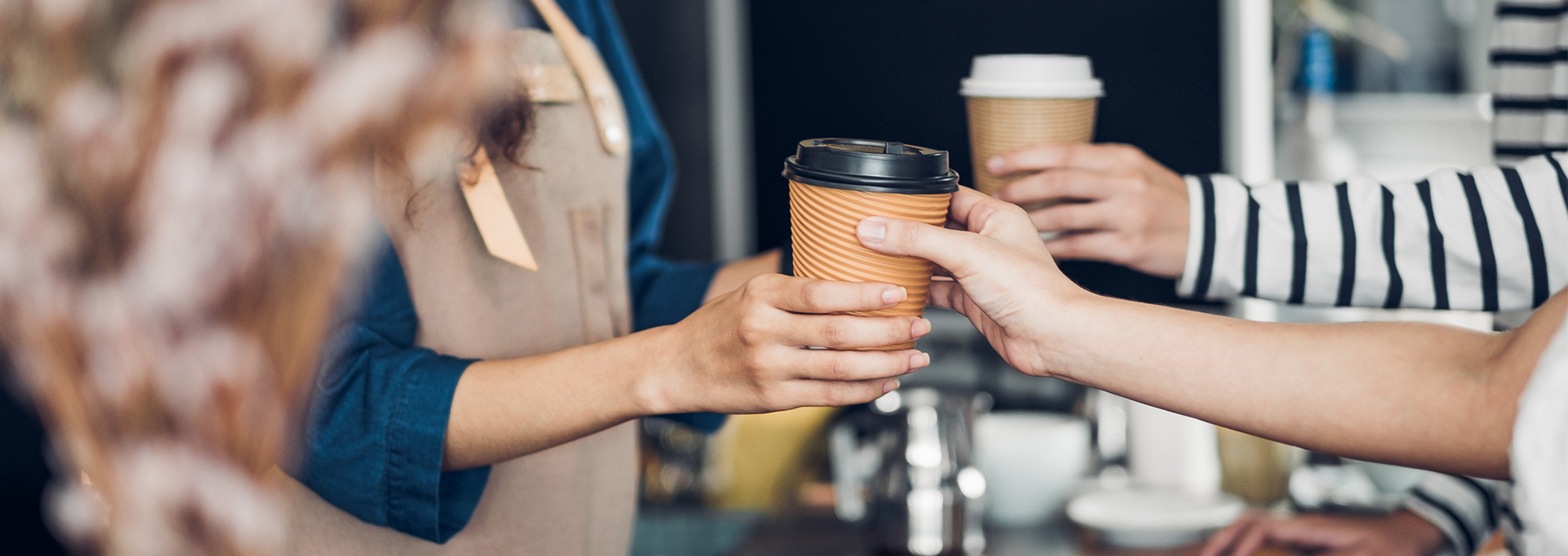 buying coffee at coffee shop