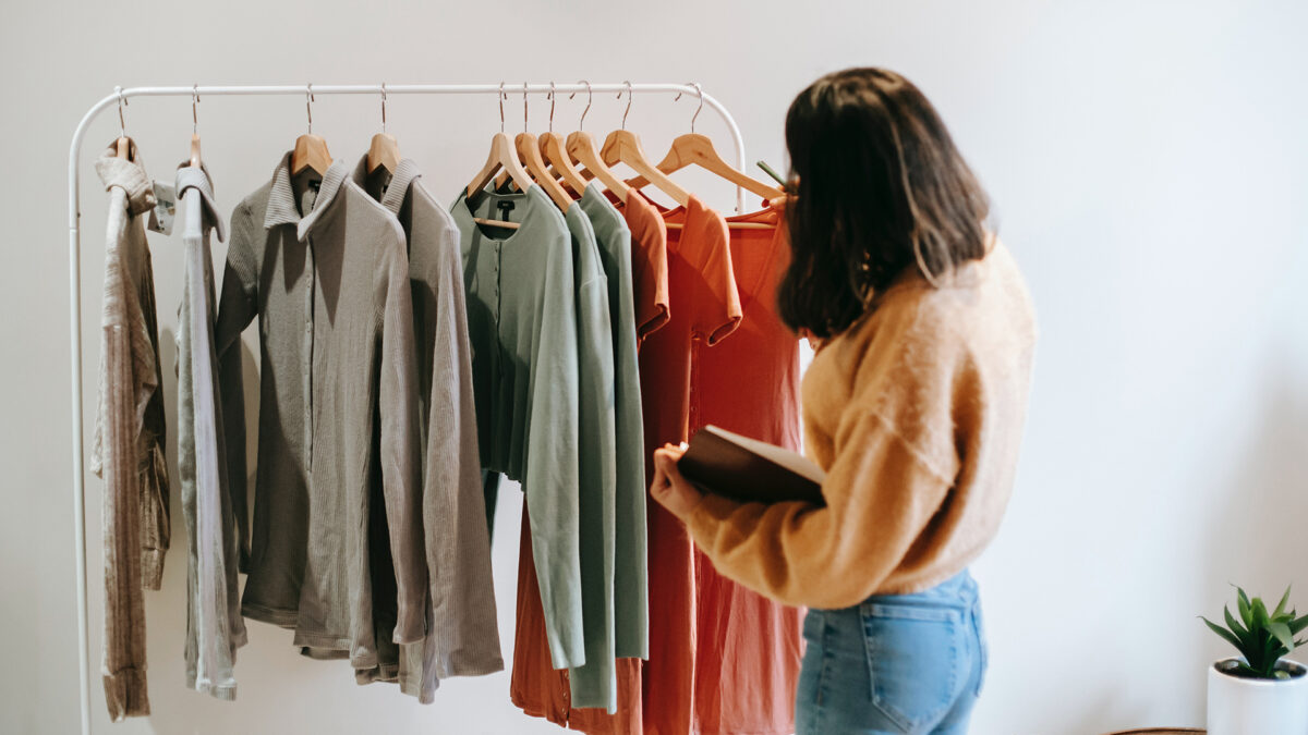 store owner checking inventory