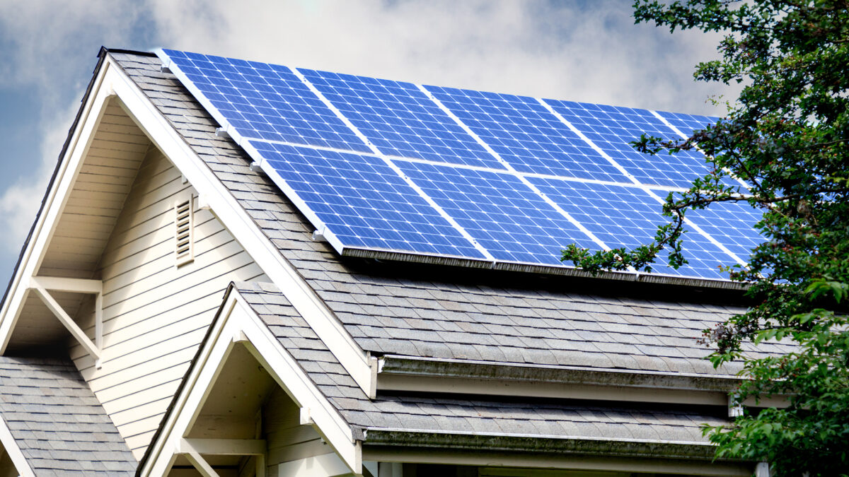 solar panels on a house
