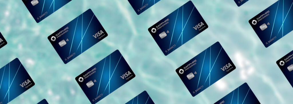 Chase Sapphire Preferred card over blue water