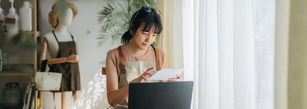 small business owner on computer