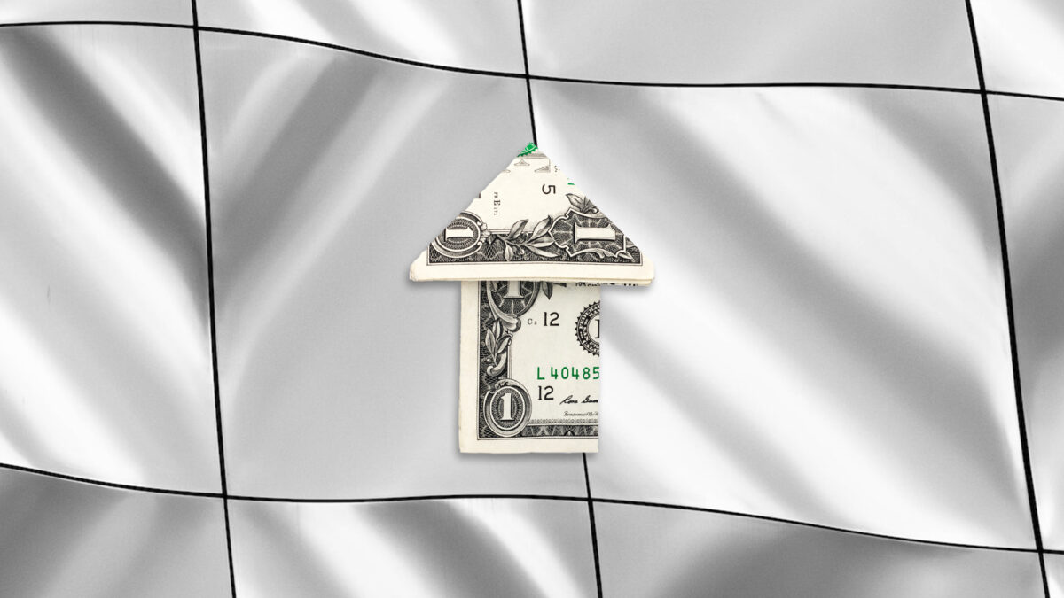 money arrow on silver background