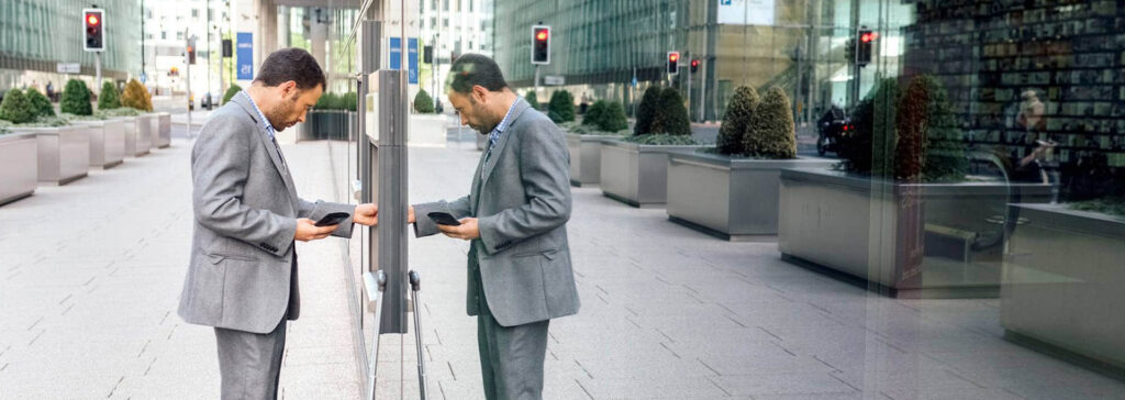 business man at atm