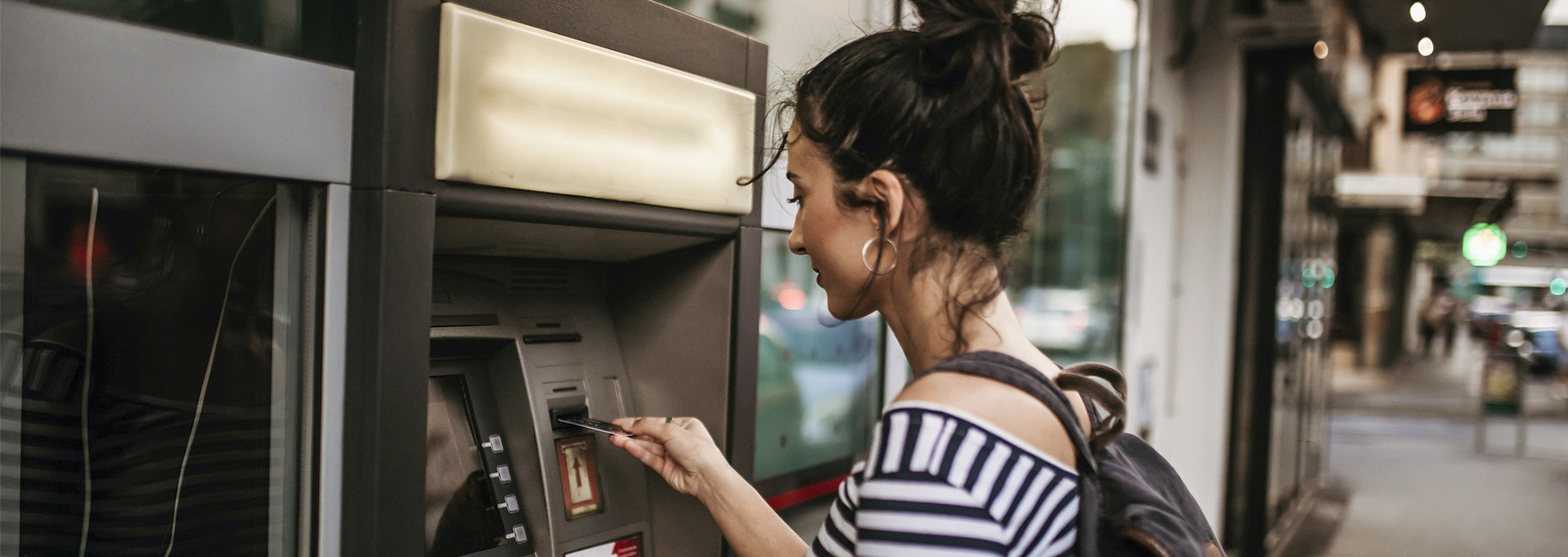 woman at atm