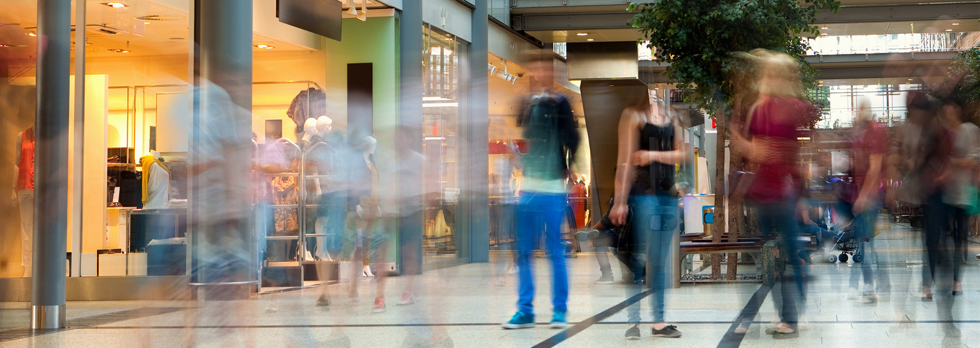 people walking in the mall