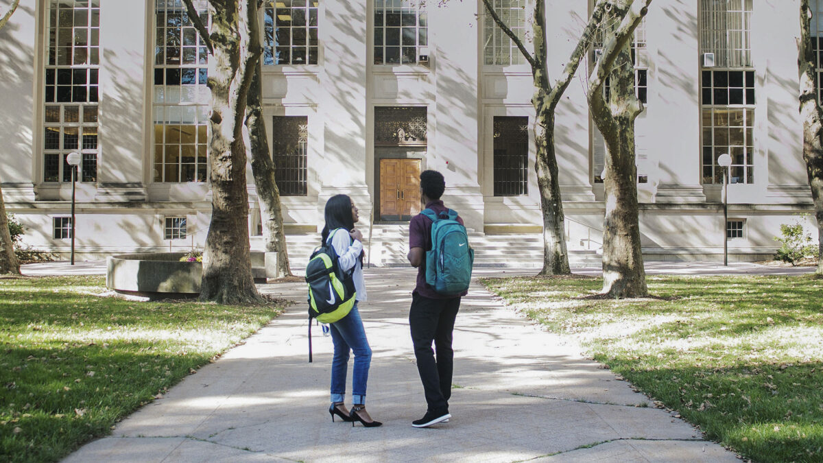 students on campus